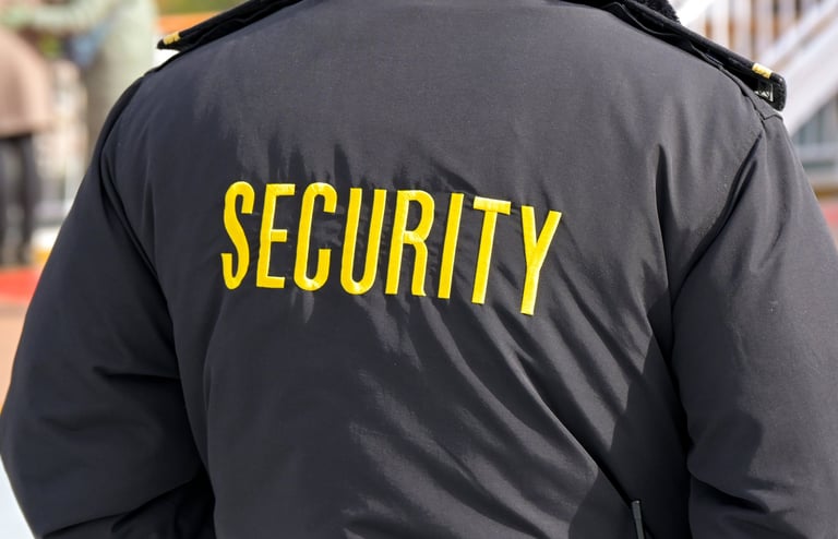 Uniformed security personnel prepared for assignment