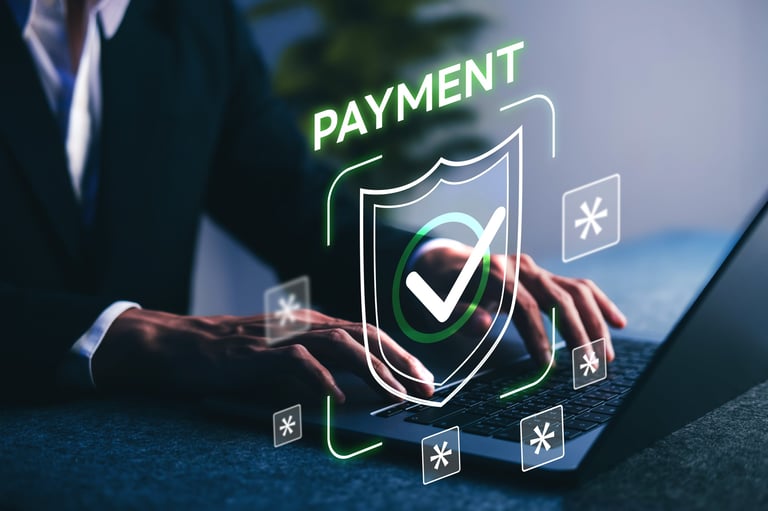 Secure online payment being processed